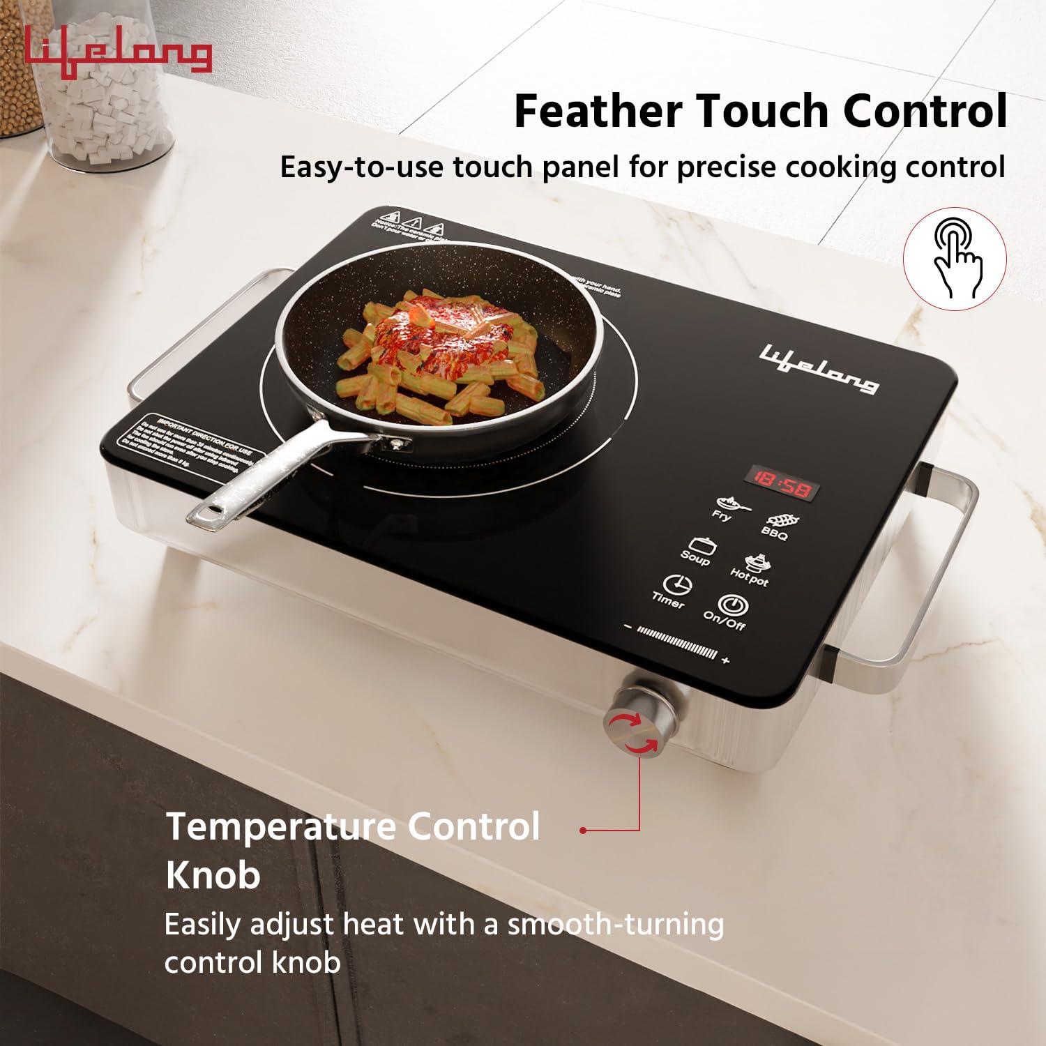 Lifelong 2000 Watt Infrared Induction Stove with Digital Display